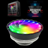 120มม. พัดลมระบายความร้อนที่มีสีสันH Air Cooling Rgb Light หม้อน้ำ Cooler สำหรับ Amd In 12V 5สี Led Cpu พัดลม20db Mute Slicent