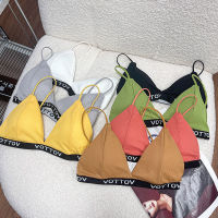 สินค้าพร้อมส่งจากไทย?Angle Bra ?(N630) บราสายเดี่ยว ขอบยางลายตัวอักษร ทรงบิกินี่กิ๊บเก๋