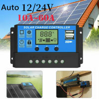 60A 50A 40A 30A 20A 10A Dual USB คอนโทรลเลอร์12V/24V Auto LCD ตัวควบคุม