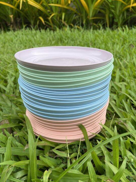 LHK 1/6/12pcs Platito (15cmx1cm) Small Wheat Straw Plates Side Dish