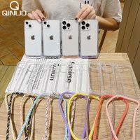 [HF16] Crossbody Lanyard Carry Hang สายคล้องคอสำหรับ iPhone 13 12 11 Pro Max Mini XS XR X 8 7 Plus Clear แฮนด์ฟรีกันกระแทกเชือก