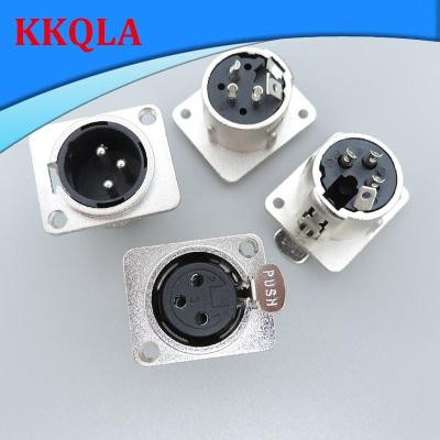 QKKQLA Shop 1pcs XLR 3pin Male or Female Panel power mount Socket Audio Microphone Jack Plug Connector silver Copper Contact XLR Metal
