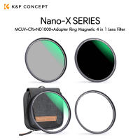 K&amp;F 49-82mm Nano-X, MCUV+CPL+ND1000+Adapter Ring Magnetic 4 in 1 Lens Filter Kit Waterproof Scratch-Resistant Anti-Reflection with Filter Pouch ประกันศูนย์ไทย 2 ปี