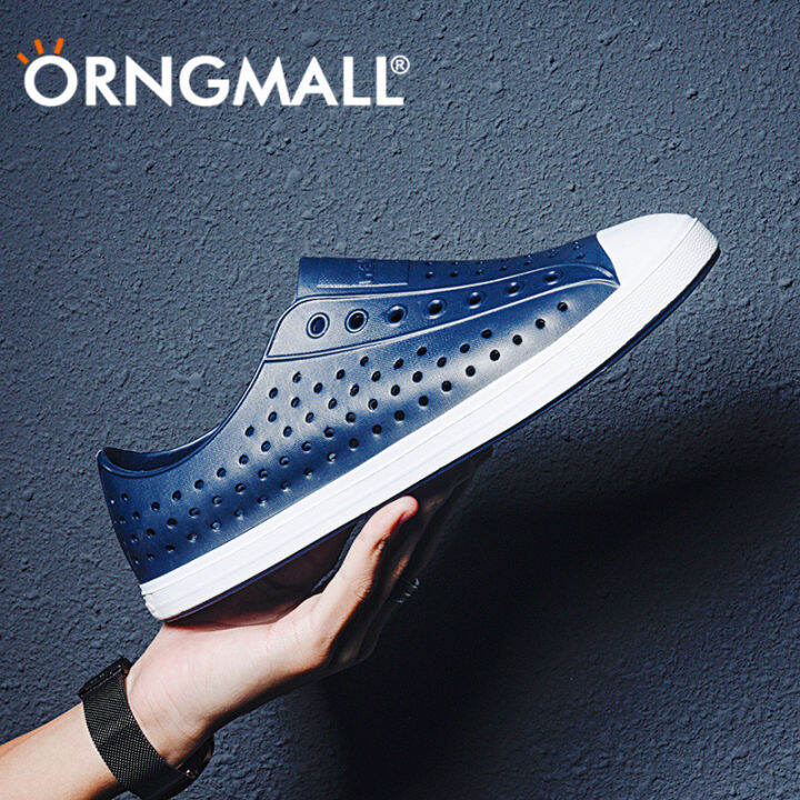 orngmall-men-and-women-shoes-รองเท้ายาง-รองเท้าคัชชูส้นเตี้ย-รองเท้ายางเยาวชน-รองเท้าพลาสติกเต็มรูปแบบรองเท้ากันน้ำระบายอากาศกันลื่นผู้ชายและผู้หญิงสามารถสวมใส่รองเท้าลื่นรองเท้ากลางแจ้งรองเท้าลำลอง-j