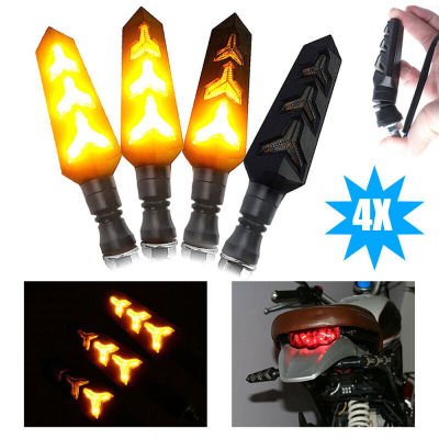 4x Motorcycle Lamp Water Amber Indicators Flowing LED Turn