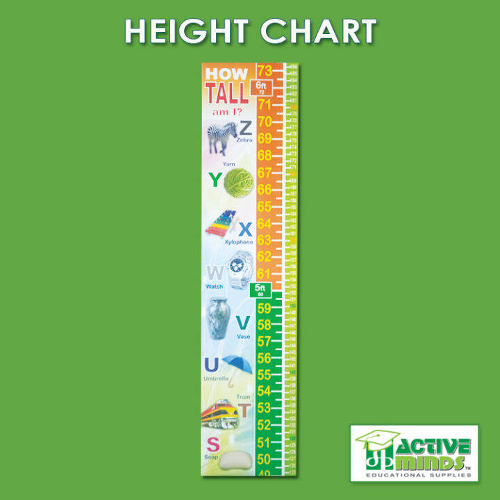 Height Chart by ACTIVE MINDS (6 ft. Tall) With Integrated Alphabet