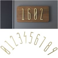 【LZ】◈  Nordic Style Address Digit 0-9 Brass House Number DIY Office Hotel Apartment Dorm Door Plaque Sign Exterior House Number Outdoor