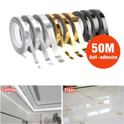 ☫ 50M Home Decoration Tile Gap Tape self-adhesive tape Floor Wall Seam Sealant Ceiling Waterproof Decorative Sealing Sticker Decal
