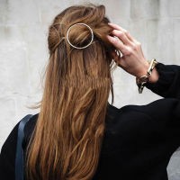 【 CW】Fashion Round Hair Jewelry Womens Metal Circle Hair Clips Metal Circle Hairpins Hair Wedding Party Hair Accessories