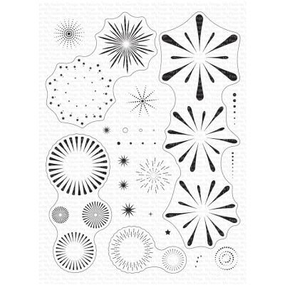 【LZ】 Festive Fireworks Clear Stamps Scrapbooking for December 2022 New Paper Making Embossing Frames Card Set no Cutting Dies