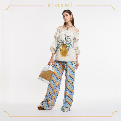 Kloset Mixed Printed Pants(SS20-P011)กางเกงแฟชั่น กางเกงขายาว กางเกงผ้าพิมพ์ เสื้อผ้าแฟชั่น