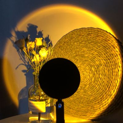 Atmosphere Led Night Light Rainbow Sunset Projector Lamp for Home Coffe shop Background Wall Decoration USB Operate Table Lamp