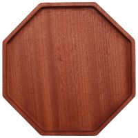 Japanese Ebony Plate Simple Octagonal Dinner Plate Wooden Tray Serving Table Plate Household Desktop Wooden Tray