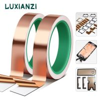 LUXIANZI 20M Double Side Conductive Copper Foil Tape EMI Shielding Heat Resist Tape For Phone Laptop Electrical Repair 8mm 10mm Adhesives  Tape