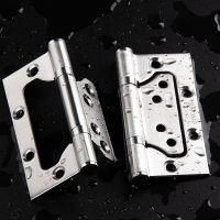 2 Pcs (1 Pair) Room Door Hinges  Furniture Accessories Free Slotted Hinge Thickened Silent 304 Stainless Steel Mother 4" 5-inch