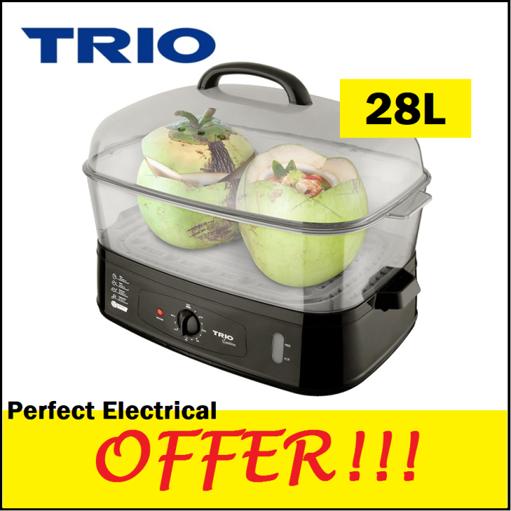 Trio 28L electric food steamer 1800W with timer extra large TFS36 Lazada