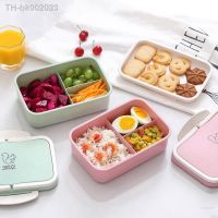 ❒▽ 1100ml Lunch Box Bento Food Container Wheat Straw Microwave 3 Compartments Thermal Lunch Boxes For Food Container Bring To Work