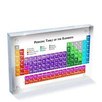 Multi-Colored 200x125x25mm Chemical Element Display Acrylic Periodic Table Display With Elements Picture Children Chemistry Teaching School Home Decoration