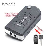 Keyecu Upgraded Flip Remote Car Key Fob 3 Button 433MHz 4D63 Chip for Mazda MX5 MK2.5 2000-2005 Visteon Model NO.41703