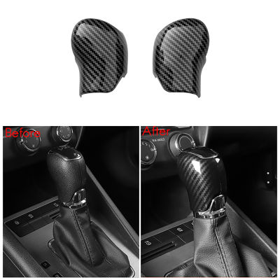 Carbon Fiber Interior Gear Shift Knob Cover Trim Handle Sleeve Buttons Cover Sticker for A7 Superb Fabia