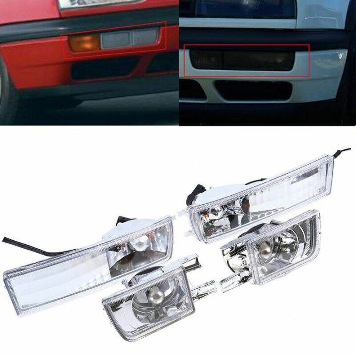 4pcs-front-bumper-clear-fog-turn-signal-light-lamp-lh-amp-rh-for-mk3-golf-jetta-1993-1998