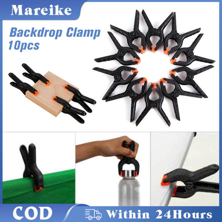 10 Packs Spring Clamps Professional Plastic Small Backdrop Clips for