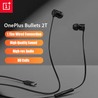 หูฟัง OnePlus Bullets 2T หูฟัง Type-C พร้อมไมโครโฟนระยะไกล1.15M,หูฟังไร้สายใช้ได้กับ Oneplus 7 8 Pro 6 7 T