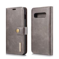 [COD] Suitable for S10 retro cowhide two-fold split mobile phone leather case S10Plus flip card protection