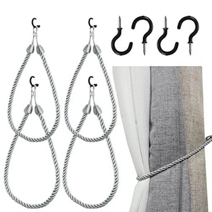 curtain-tiebacks-rope-curtain-tiebacks-ropes-metal-holders-cord-for-thin-or-thick-window-drapes-4-pack-curtain-holdbacks-with-4-metal-screw-hooks-silver