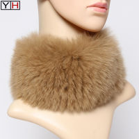 Authentic Fox Fur Scarf Headbands Winter Women Genuine Fox Fur Ring Scarves Neck Warmer Elastic 100Natural Real Fur Mufflers