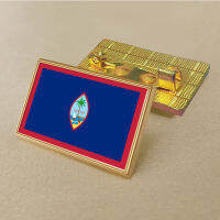 Guam flag national flag pin 2.5*1.5cm zinc die-cast PVC colour coated gold rectangular medallion badge without added resin