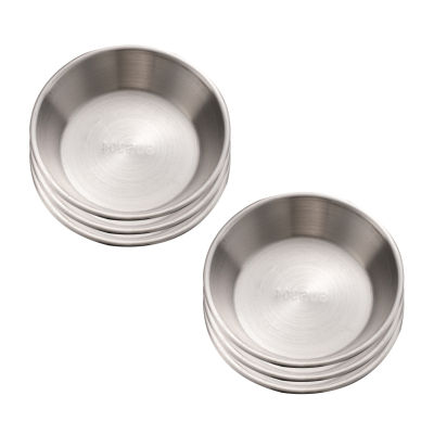 6 Pcs Stainless Steel Sauce Dishes 6PCS Mini Individual Saucers Dishes Mini Individual Saucers Bowl Round Seasoning Dishes
