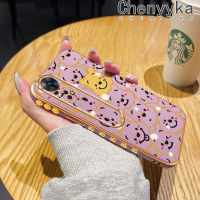 เคส Chenyyka สำหรับ OPPO Reno 8T 4G Reno 8T 5G A1 Pro 5G เคสลายการ์ตูนวินนี่ช้อนส้อมมีดหมีพูห์ใหม่เคสมือถือกันกระแทกขอบสี่เหลี่ยมเคสนิ่มฝาหลังเต็มตัวกล้องเคสกันกระแทก