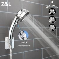 Z L 3 Modes Adjustable Universal Bath Showerheads Water Saving Sprayer Nozzle Stop Button Spa Bathroom High Pressure Shower Head
