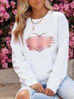 Watercolor Love Trend Cute Clothing Fashion Graphic Sweatshirts Autumn Spring O-neck Fashion Casual Women Print Pullovers