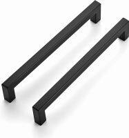 Ravinte 20 Pack 7-1/2 Inch Kitchen Square Cabinet Handles Matte Black Cabinet Pulls Black Drawer Pulls Kitchen Cabinet Hardware Kitchen Handles for Cabinets Cupboard Handles Drawer Handles 20 Black