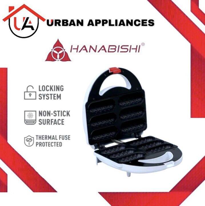 Hanabishi Hotdog Waffle Maker HSM50H Nonstick toasting surface Lazada PH