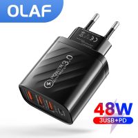 【Taotao Electronics】 OLAF 4พอร์ต USB C Charger Quick Charge 3.0 Fast Charging Phone Type Adapter สำหรับ iPhone Xiaomi Samsung PD Chargers