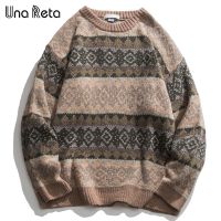 Una Reta Geometry Mens Sweater New Autumn Winter Hip Hop Sweater Men Streetwear Print Pullover Tops Harajuku Couple Sweater