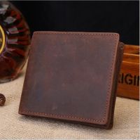 「Layor wallet」MAHEU กระเป๋าสตางค์ผู้ชายวินเทจ,กระเป๋าเงินสั้นกระเป๋าสตางค์หนังแท้ขนาดเล็กสำหรับผู้ชาย Dompet Koin เพรียวบางกระเป๋าสตางค์ผู้ชาย