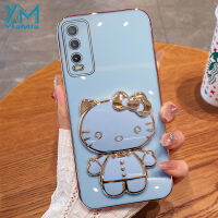 YiaMia เคสโทรศัพท์แฟชั่นสำหรับ VIVO Y20 Y20i Y20A Y12S Y12A Y50 V2042 Y30 Y30i V2026กระจกเงาโต๊ะเครื่องแป้ง V2027 V2032 V2033 V2043 Y36แฟชั่น KT แมวตัวยึดฝาครอบโทรศัพท์