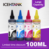 ICEHTANK Universal Dye Ink BK C M Y Kit สำหรับ HP Canon Epson Brother Deskjet Inkjet เครื่องพิมพ์ถังตลับหมึก CISS