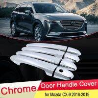 ฝาครอบที่จับประตูชุบโครเมียมสำหรับ Mazda CX-9 CX9 CX 9 TC MK2 2016 2017 2018 2019ฝาครอบด้านนอกสติกเกอร์ติดรถยนต์ ABS