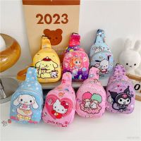 Gt2 Sanrio HelloKitty Pochacco Kuromi Cinnamon กระเป๋าคาดอก กระเป๋าสะพายไหล่ ผ้าแคนวาส มีซิป สําหรับผู้หญิง