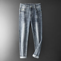 New MenS Jeans Autumn And Winter Korean Version Of High -End Straight Elastic Small Foot Pants Tide Brand Loose Casual