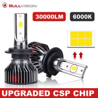 Bullvision H7 H11 HB3 9005 9006 HB4 LED turbo Car Headlight Bulbs CSP Chip 30000/LM H1 H8 H9 Lights 6000K 12V Bulbs  LEDs  HIDs