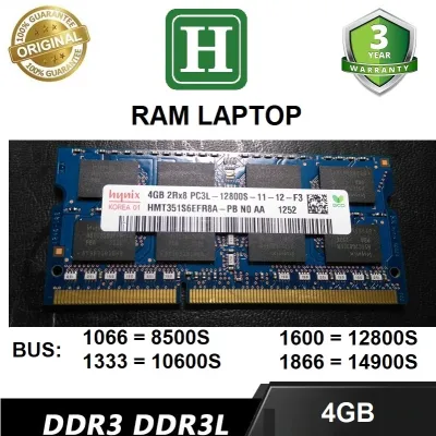 Ram Laptop 4Gb DDR3L bus 1600 (12800s) hàng chính hãng bảo hành 3 năm