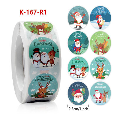500Pcs/Roll Merry Christmas Stickers Label Tags Gift Box Envelope 500Pcs/Roll Animals Snowman Decorative Stickers Wrapping DIY