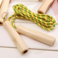 Jump Ropes Wooden Handle Nylon Braiding Skipping Rope Adjustable Wear-resistant Untwisted Jump Ropes For Fitness Trainning/sport