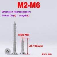 316 kepala countersink kepala datar baja tahan karat sekrup Self-Tapping/sekrup Phillips M2-M5